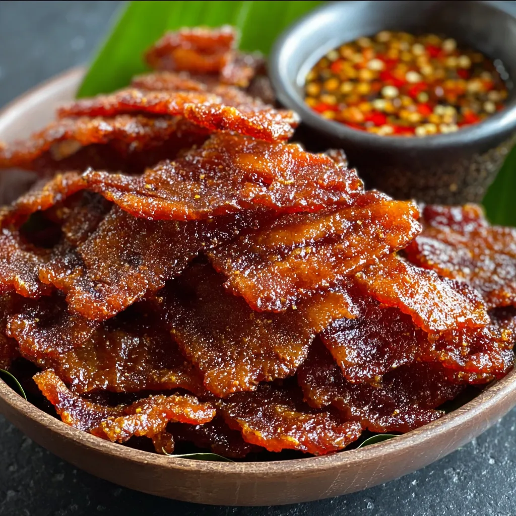 A bowl of bacon with a spoon in it.