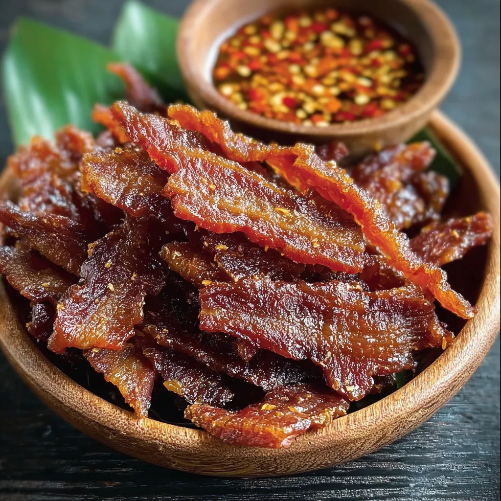 A bowl of bacon bits with a spoonful of pepper.