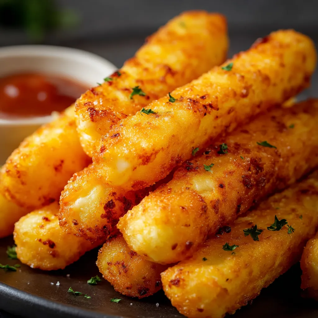 A plate of fried food with a dipping sauce.