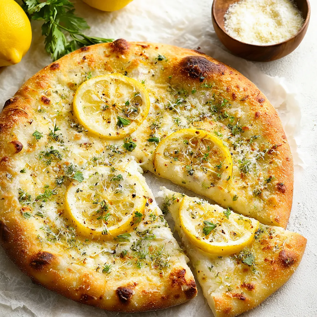 A slice of pizza with lemon and cheese.