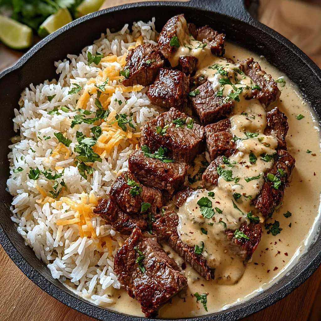 A bowl of rice and meat.