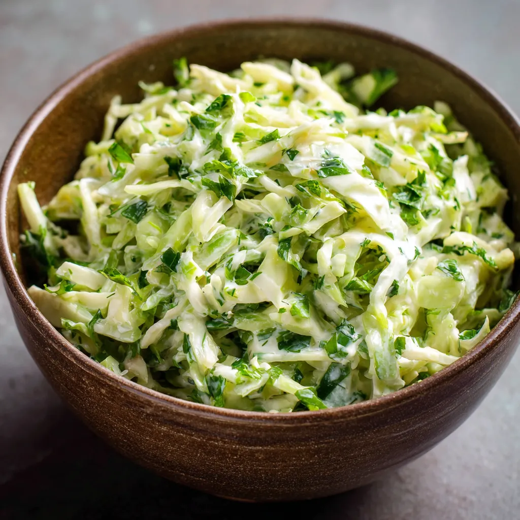 A bowl of coleslaw.