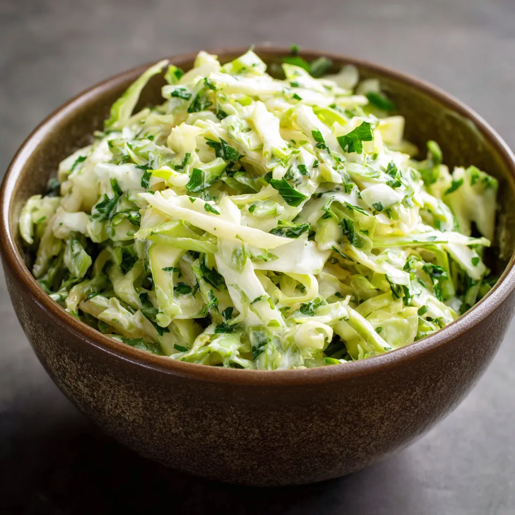 A bowl of coleslaw.