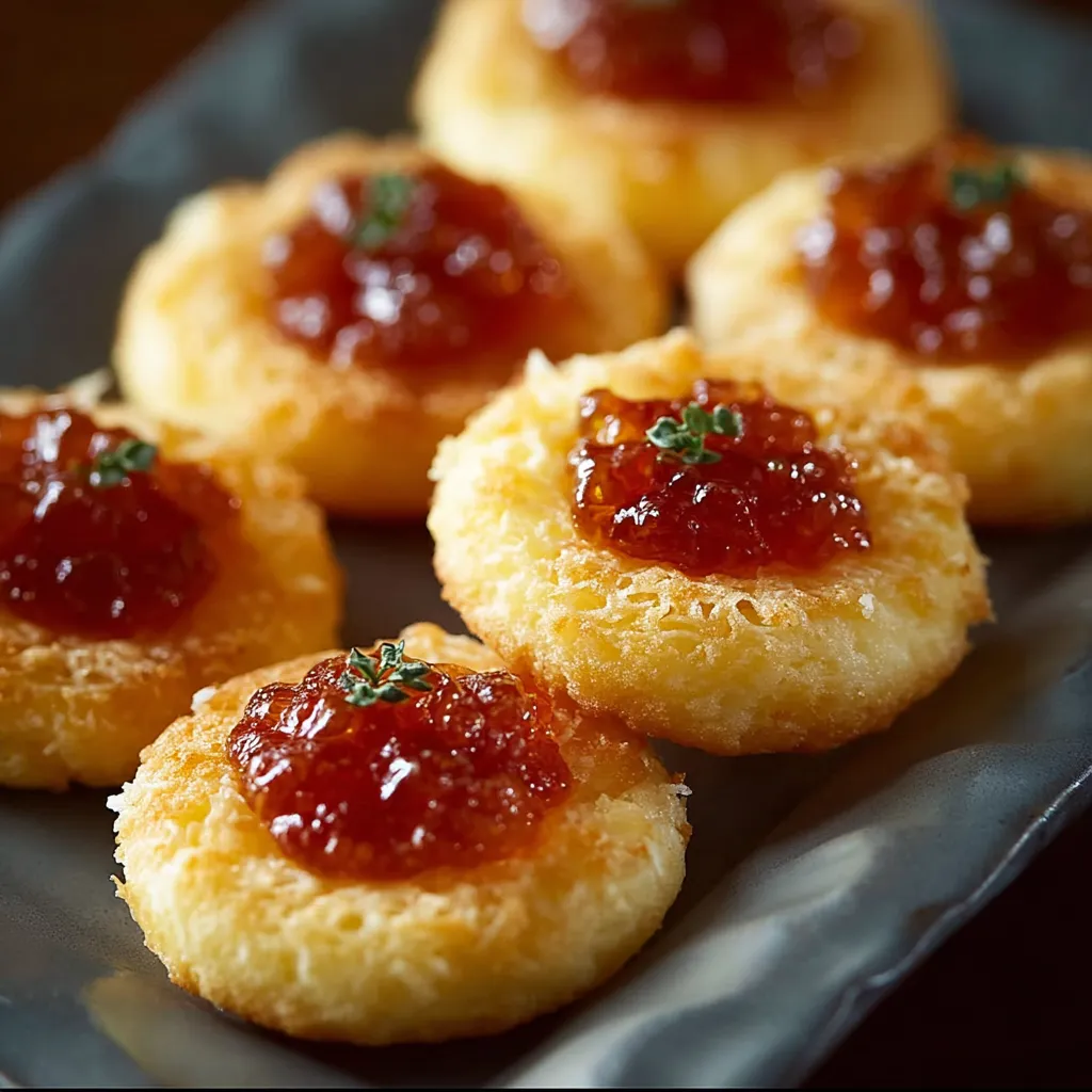 A plate of pastries with jelly.