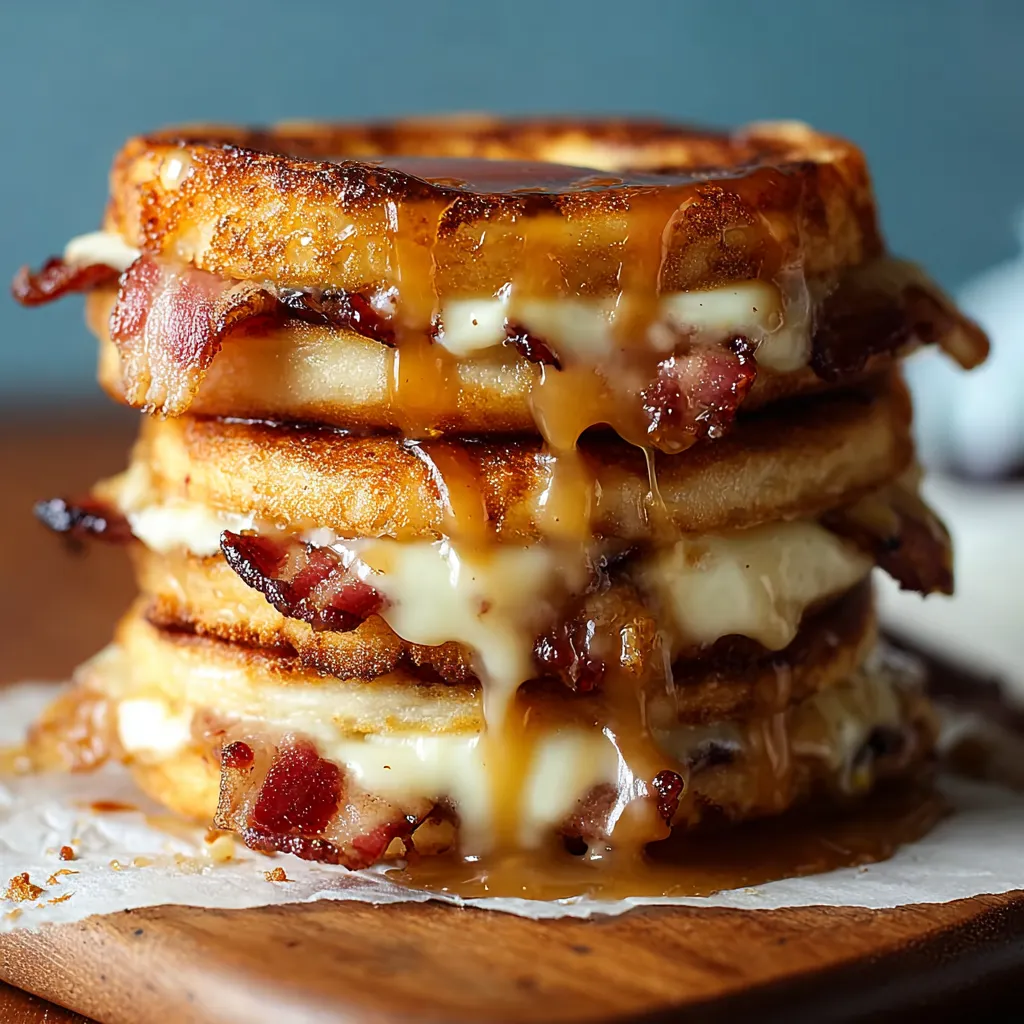 A stack of pancakes with syrup on top.