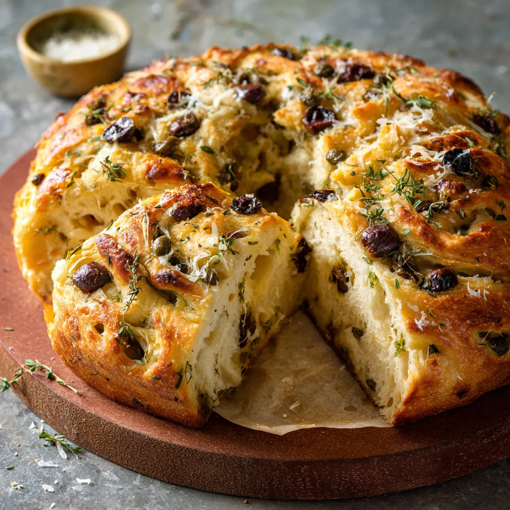 A slice of bread with herbs on it.