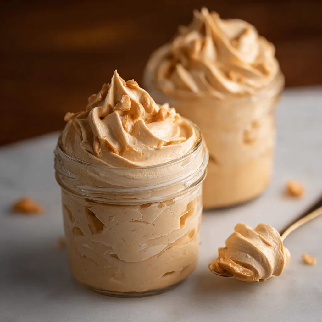 Two jars of creamy dessert.