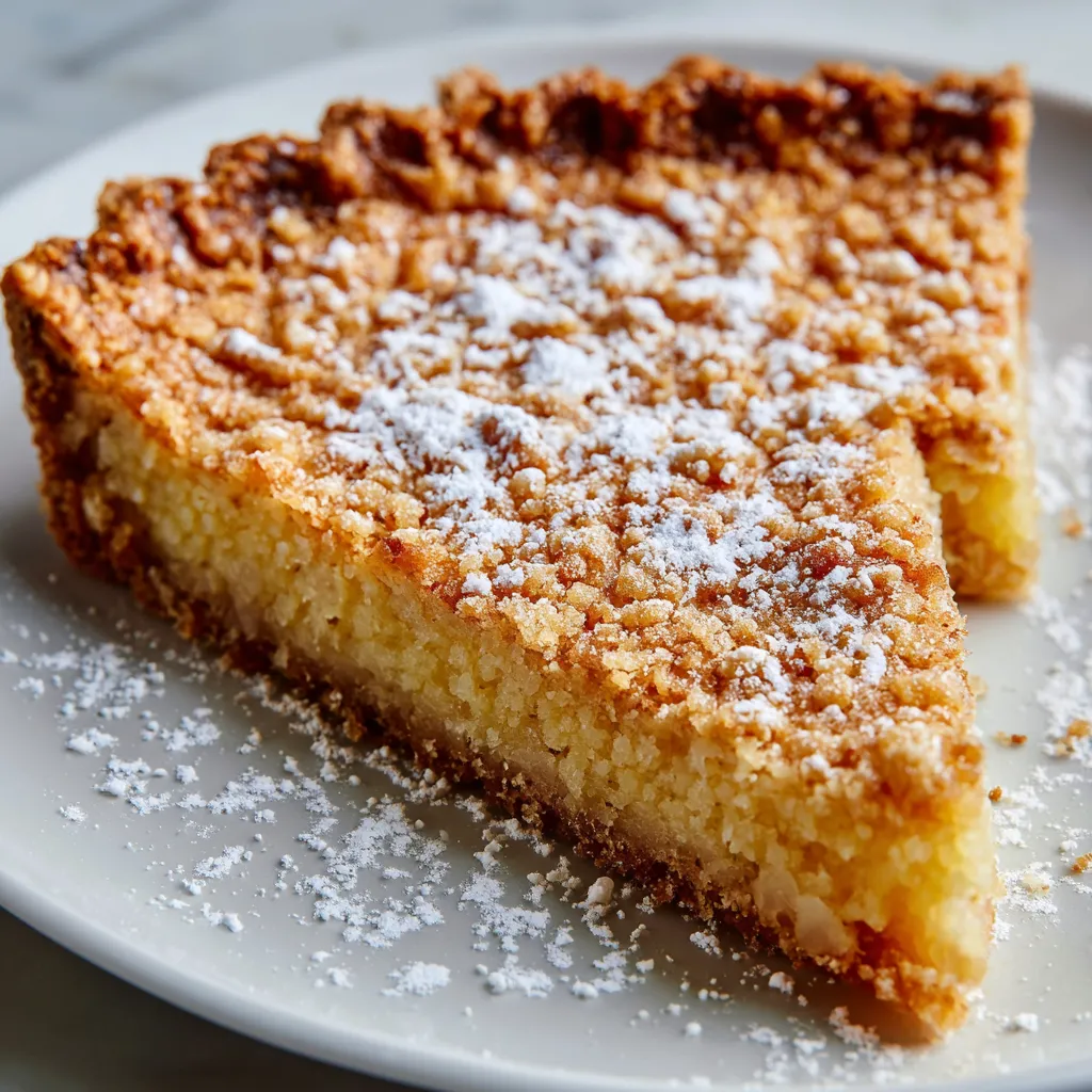 A slice of pie on a plate.