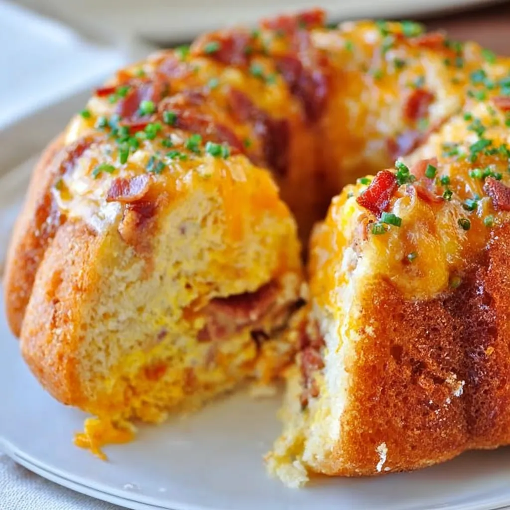 A slice of bacon and cheese cake.