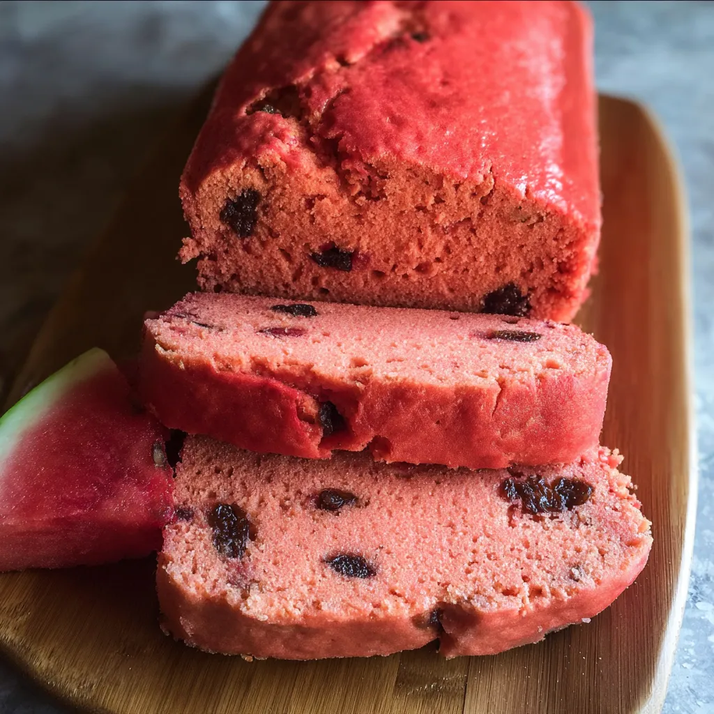 A slice of red cake on a wooden board.