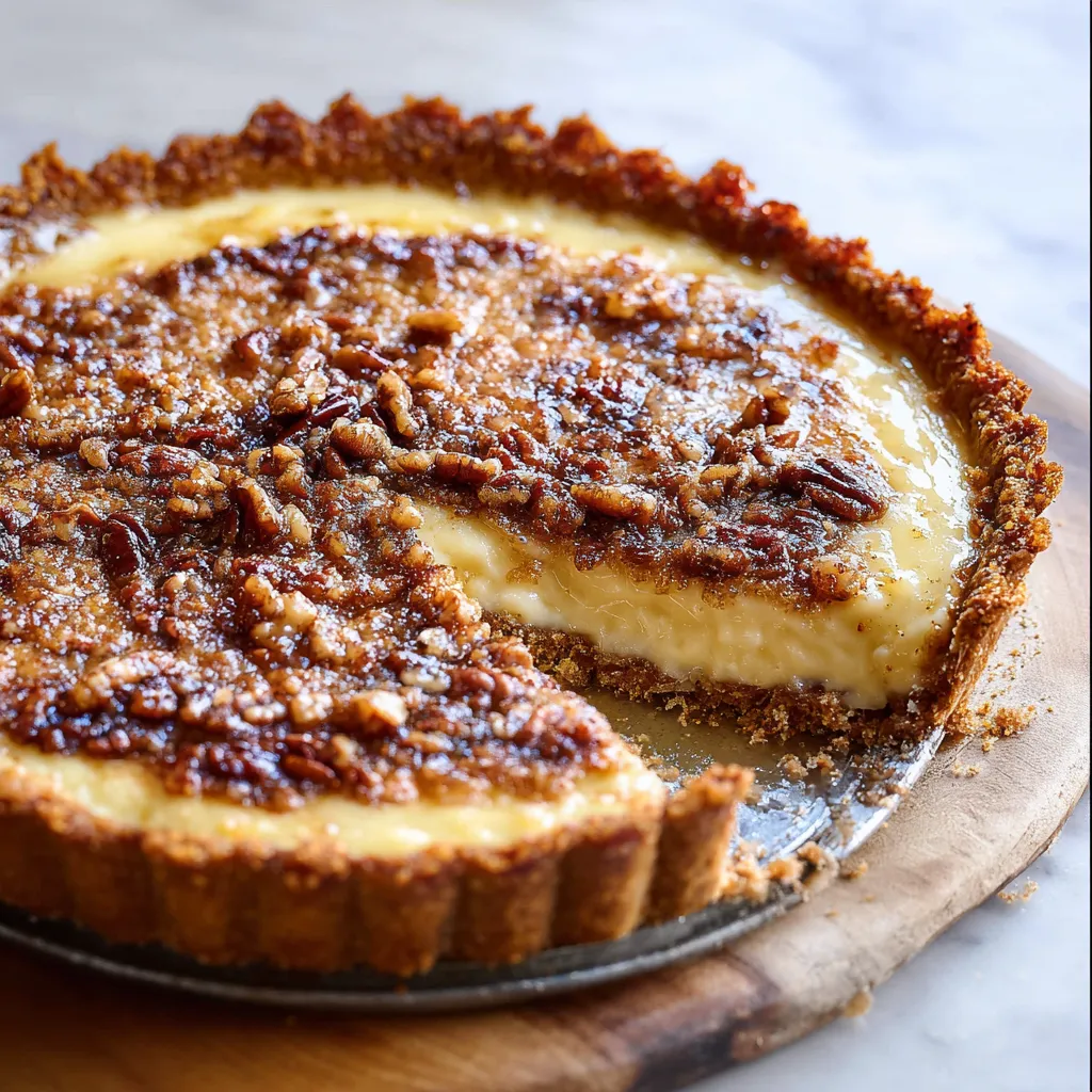 A slice of pie with a crust.