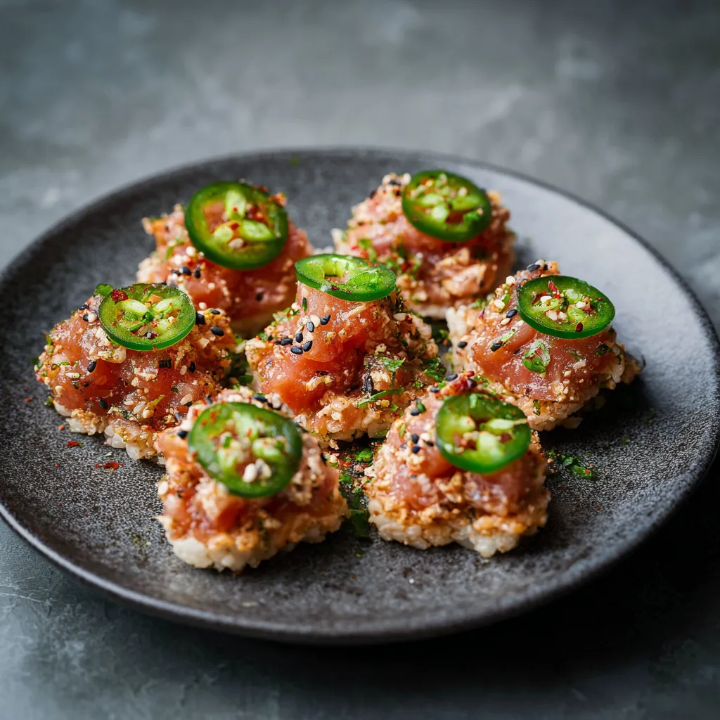 A plate of food with jalapenos on top.