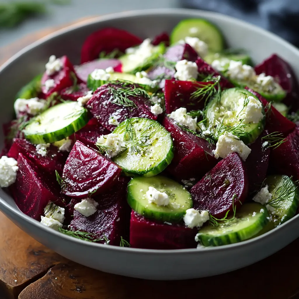 A bowl of vegetables with cucumbers and red cabbage.