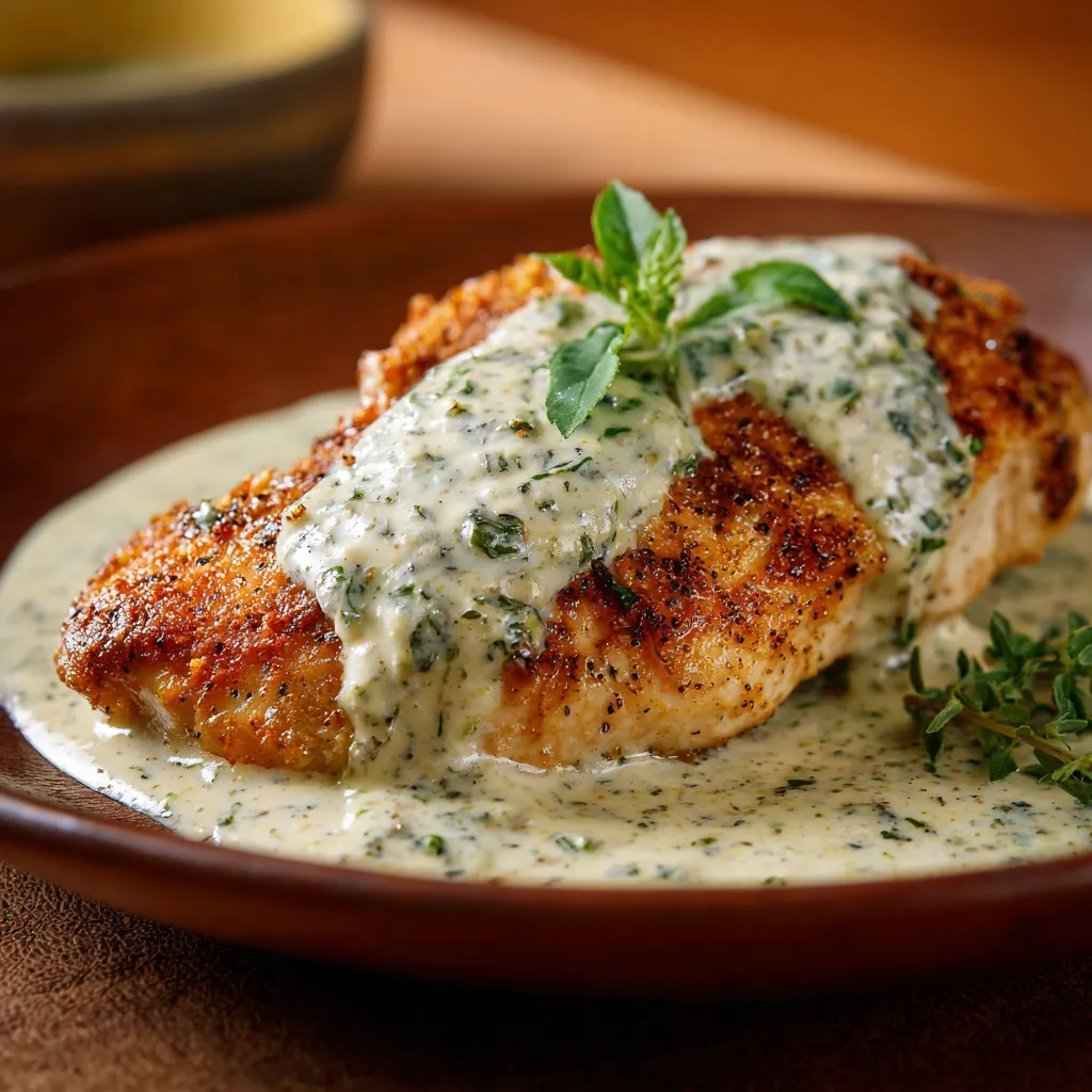 A plate of food with a sauce on it.