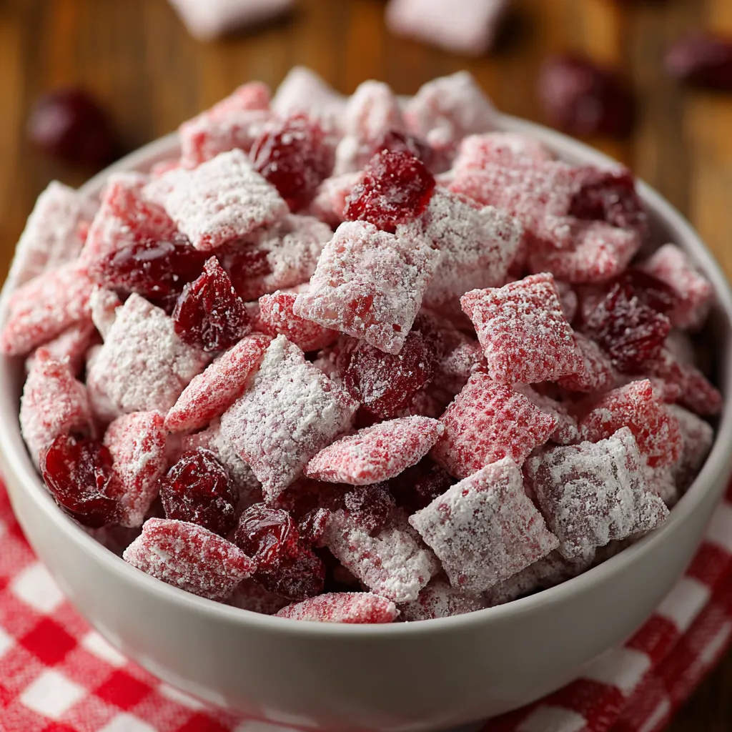 Bowl of red cranberries.