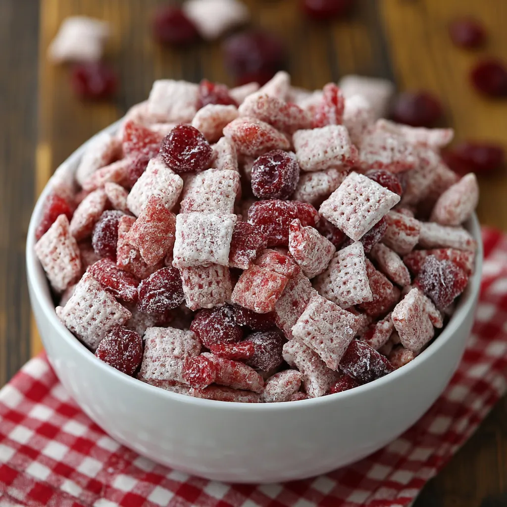 A bowl of candy with red berries.