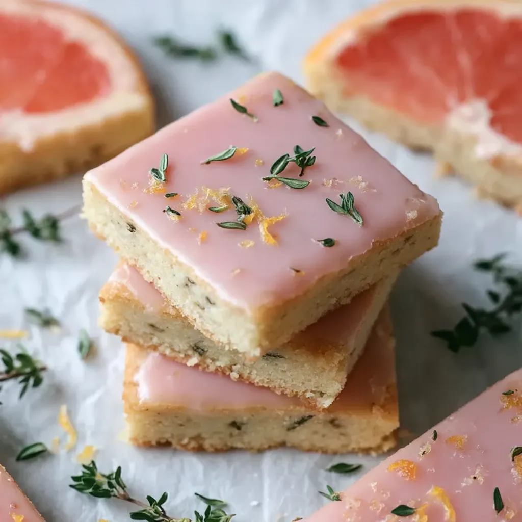 A stack of pink cake with orange slices on top.