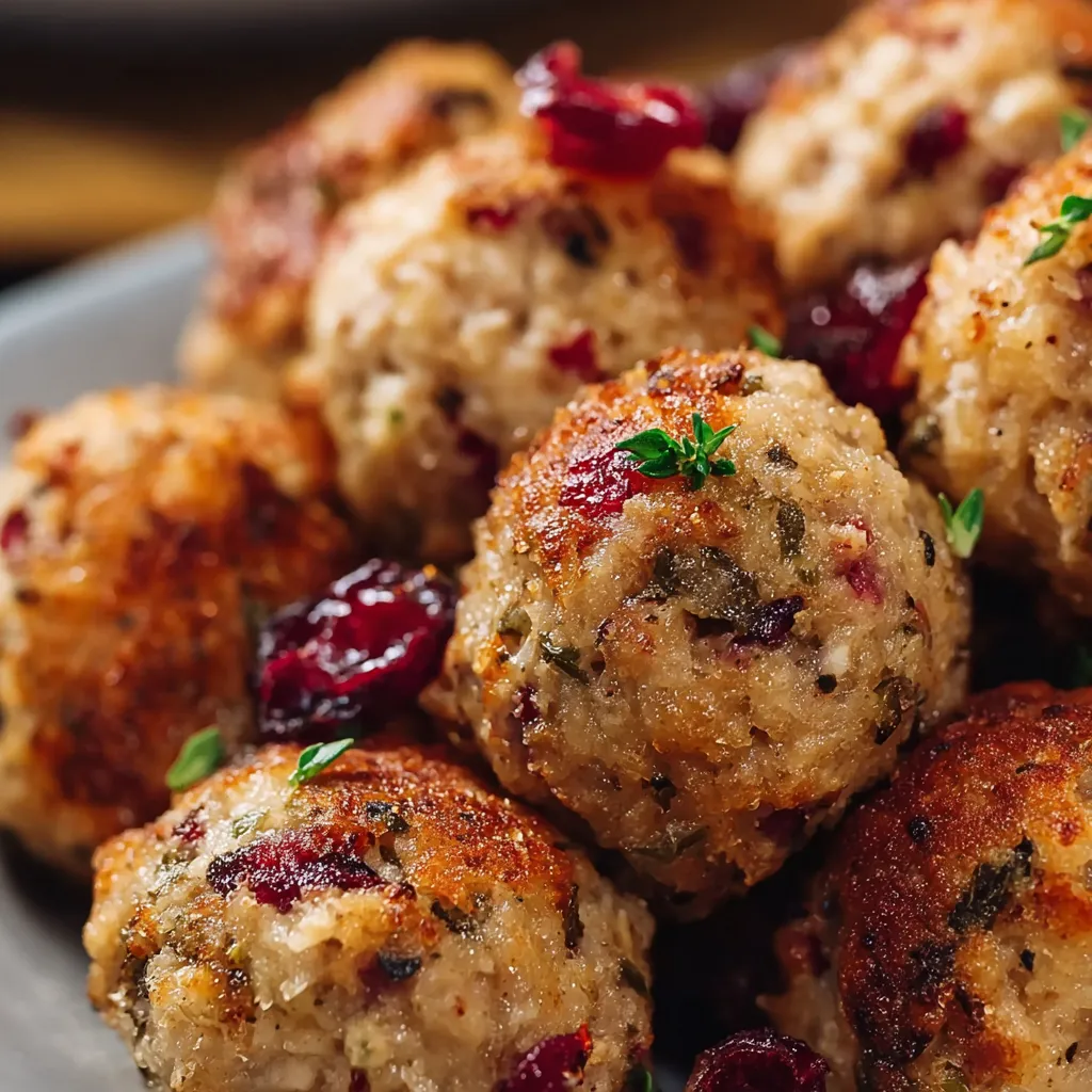 A plate of meatballs with a green topping.