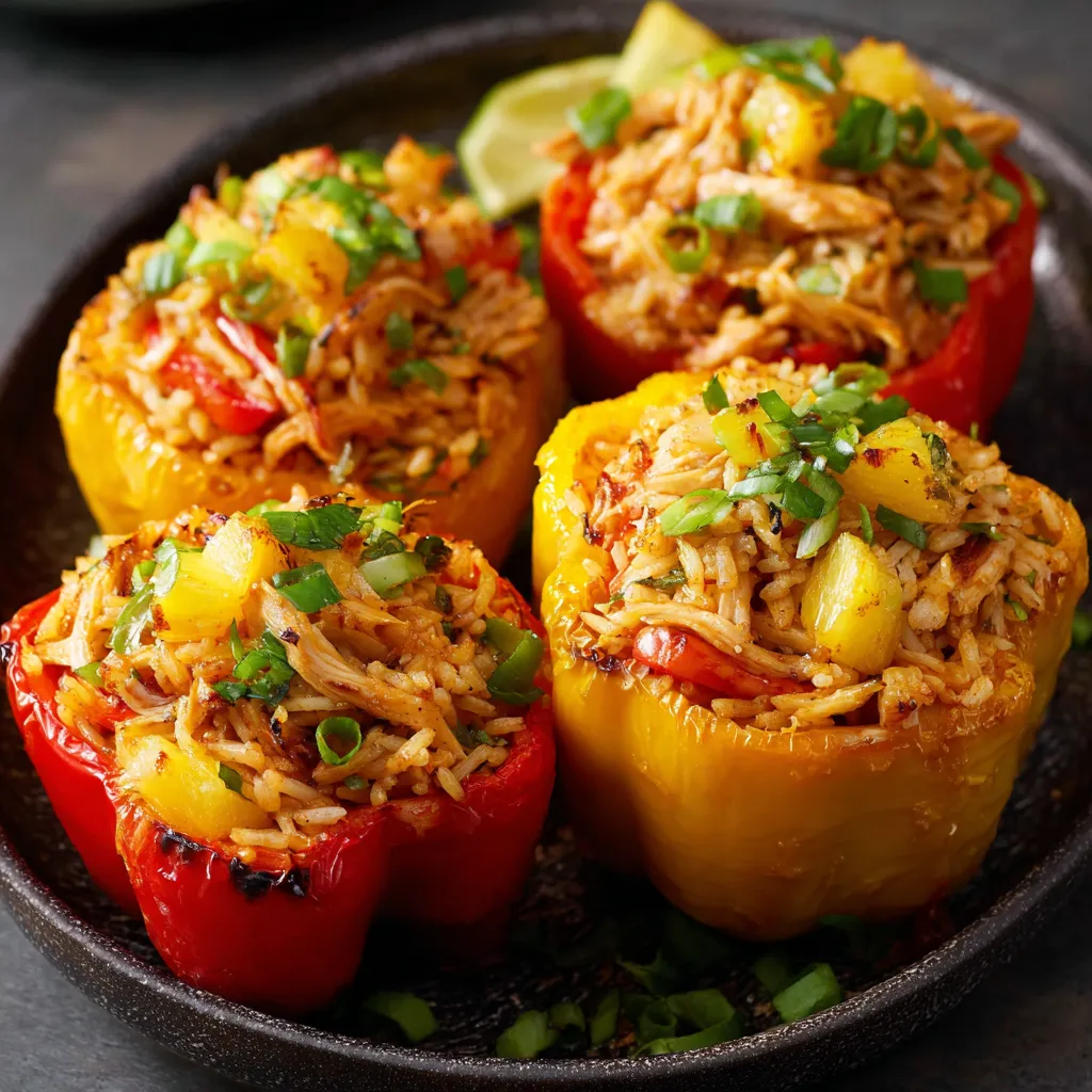 A plate of food with a pepper and a lime.