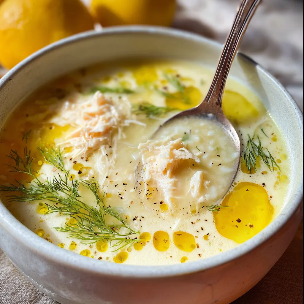 A bowl of soup with a spoon in it.