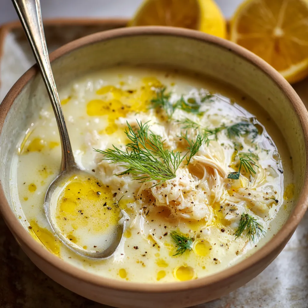 A bowl of soup with a spoon in it.
