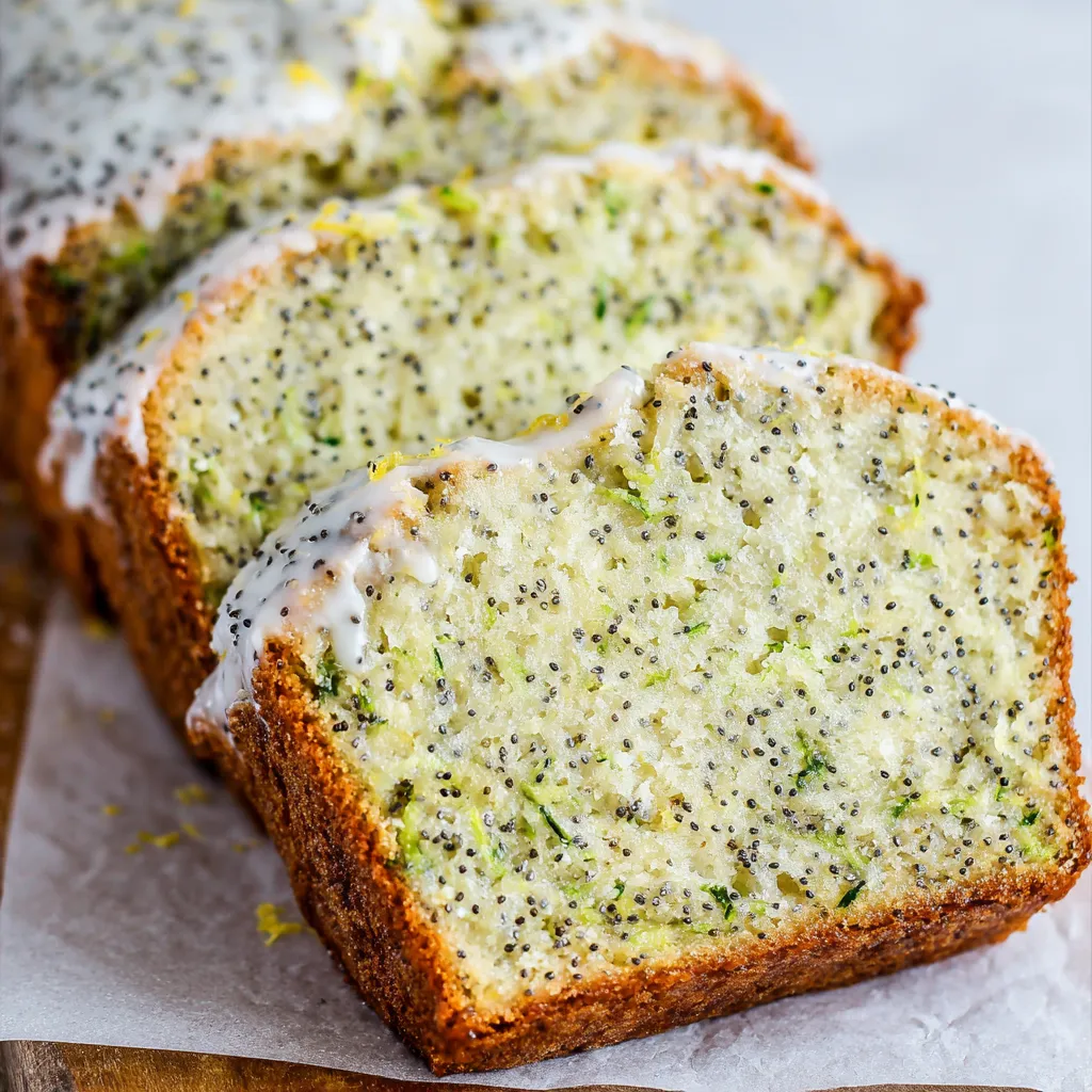 A loaf of bread with white icing and green sprinkles.