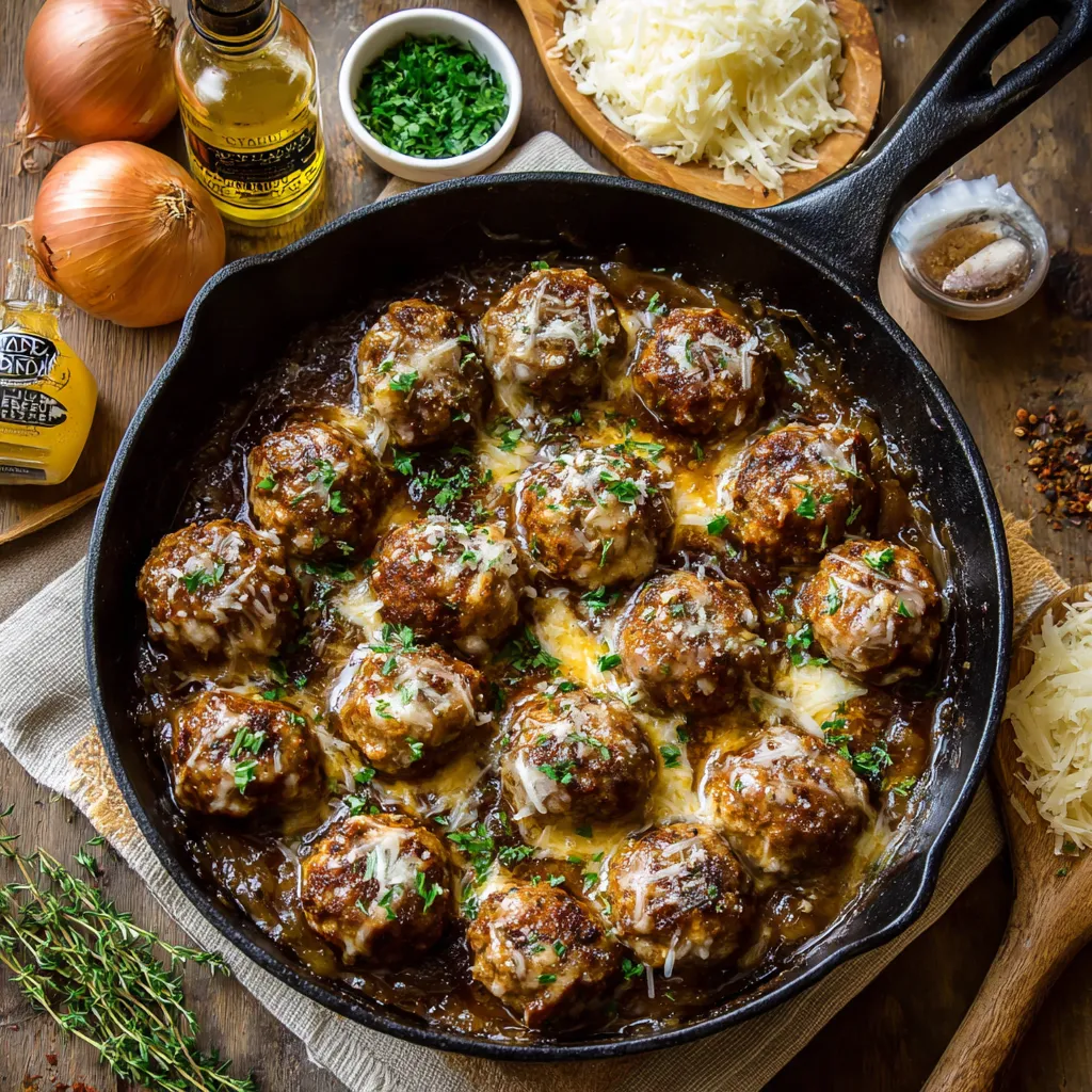 A pan of meatballs with cheese on top.