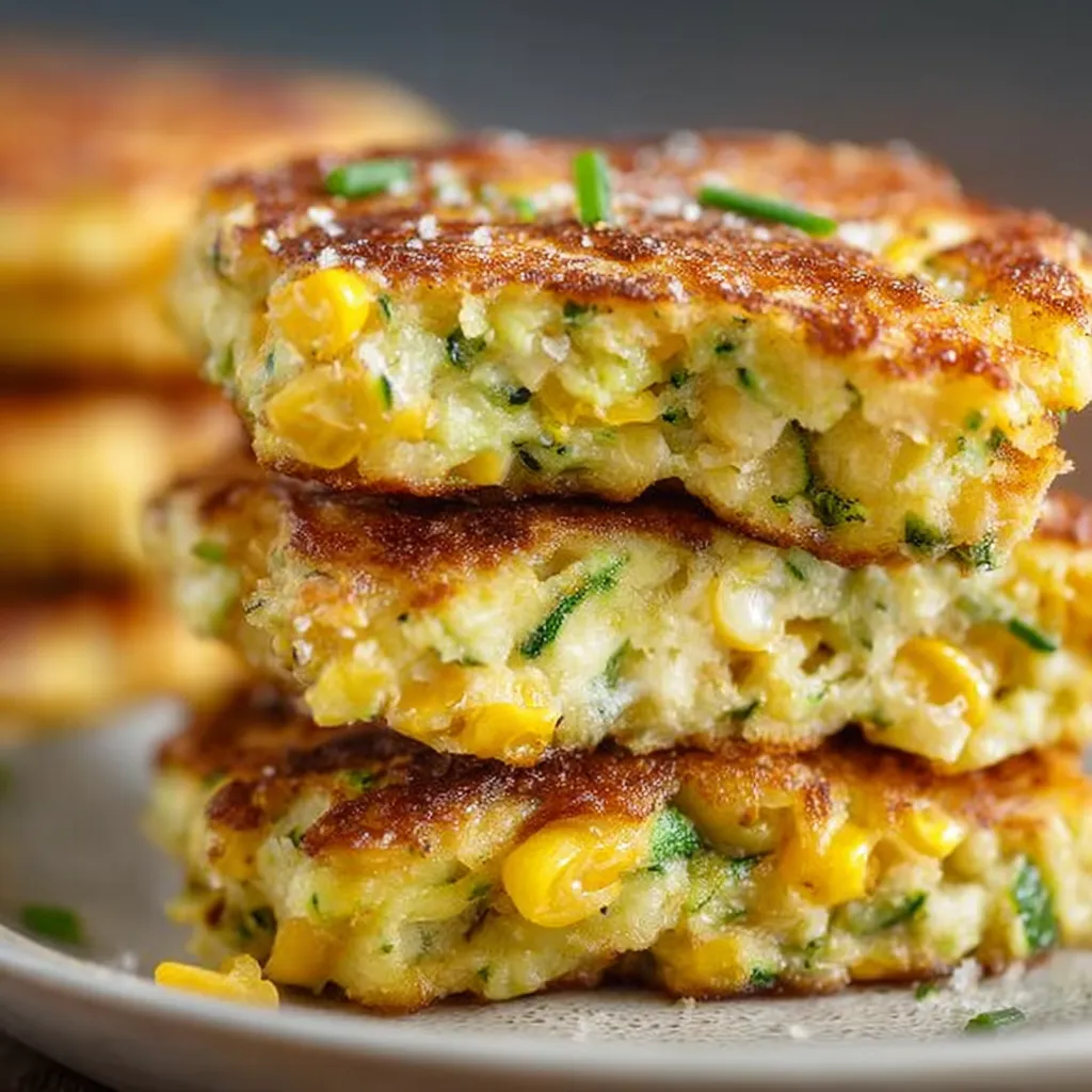 A stack of three corn cakes.