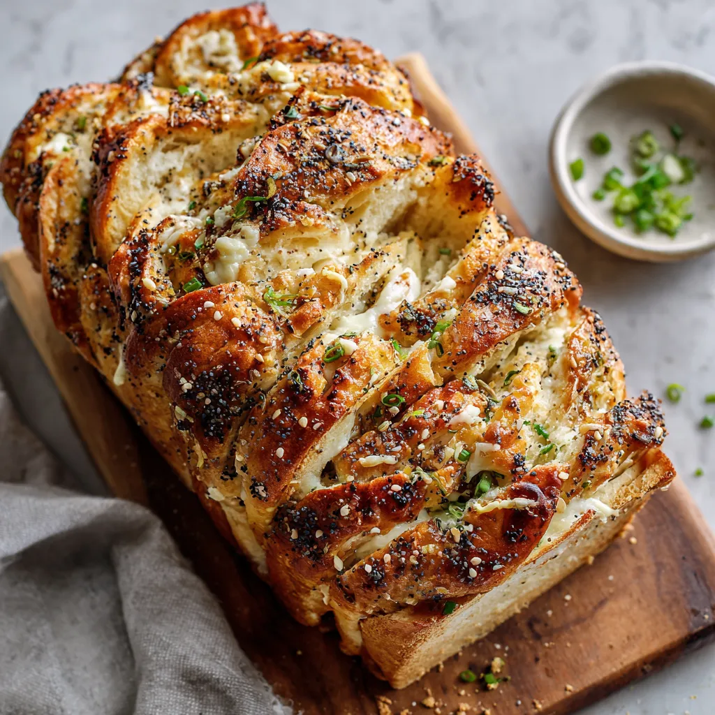 A loaf of bread with sesame seeds on top.