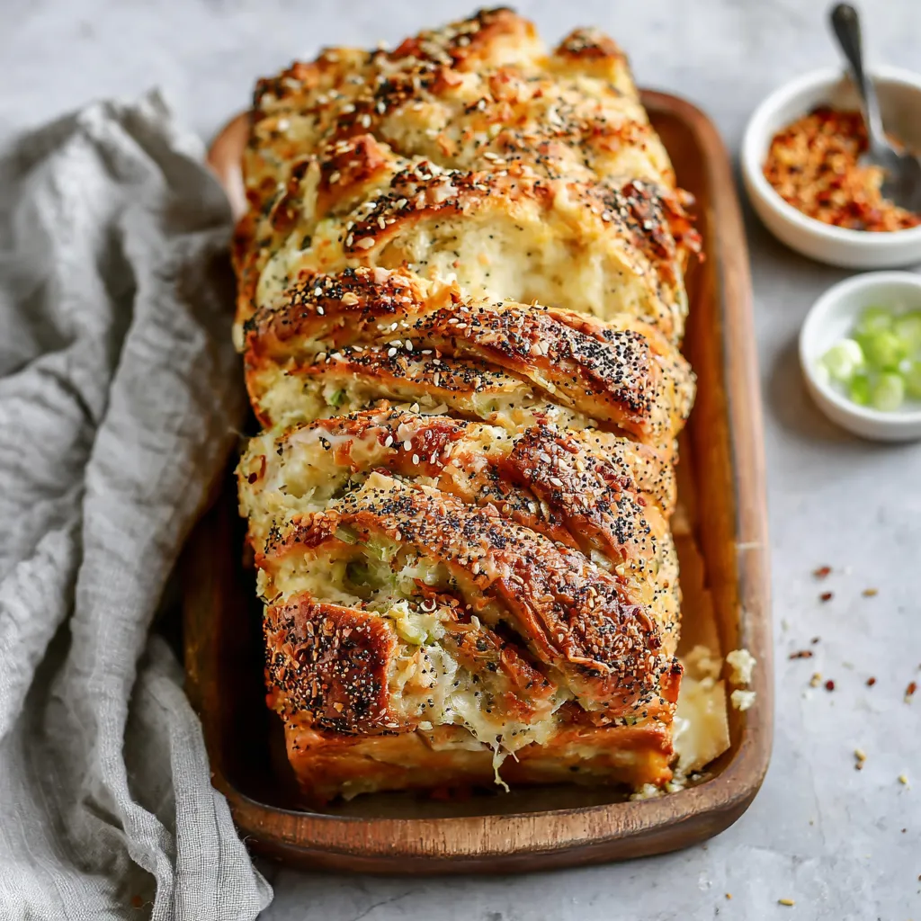 A loaf of bread with sesame seeds on it.