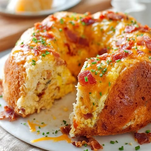 A slice of bacon and cheese cake.